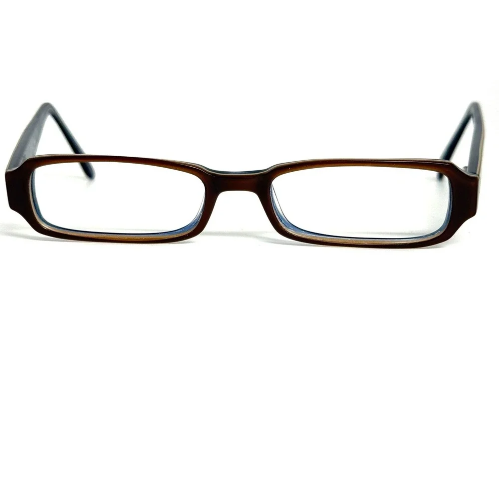 Candies C Lydia Rectangular Eyeglass Frames Brown Blue 50-17-135 C LYDIA BRN/BL